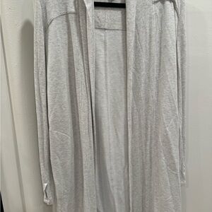 Light Gray Open Front Cardigan